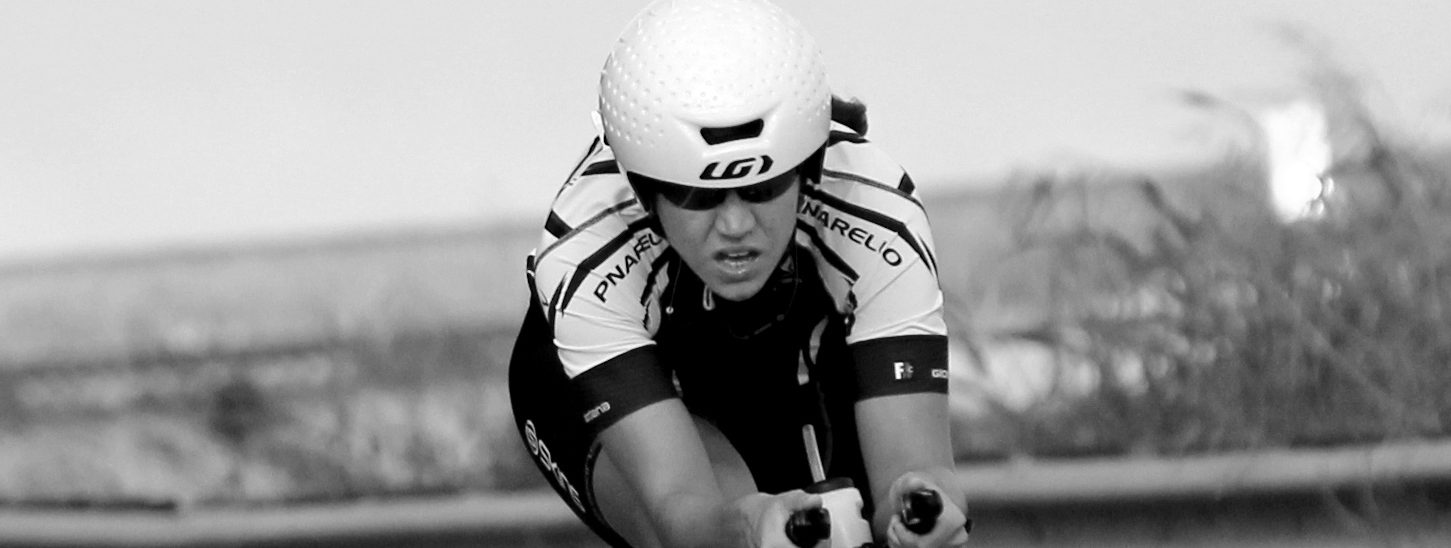 Erica on the bike course in race number 14